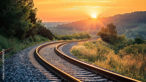 Sunrise railroad curves