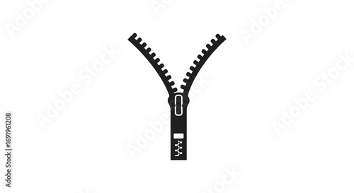 a simple black zipper icon isolated on white background