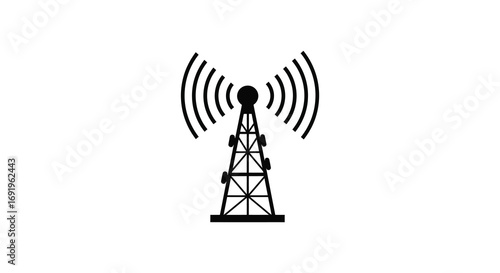a radio tower emitting strong signal waves