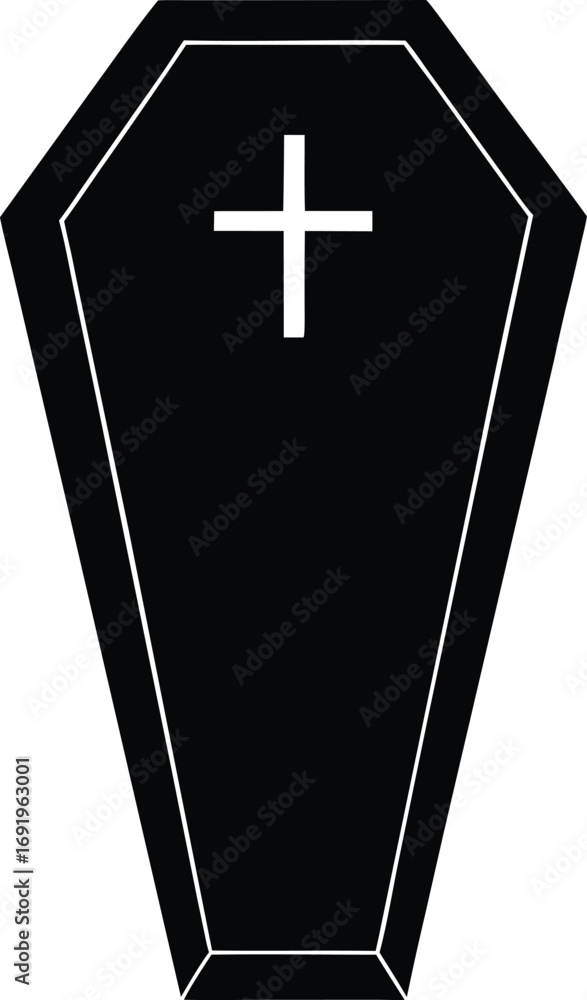 Obraz premium Cross Tombstone Silhouette
