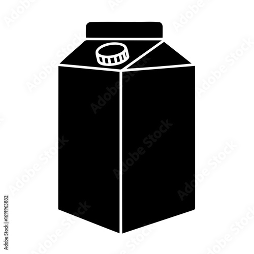Kefir package illustration in black silhouette style  
