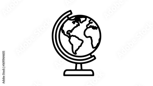 Globe icon with transparent background