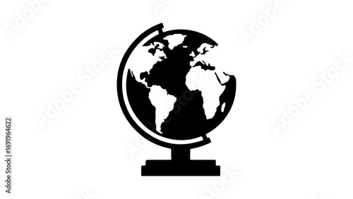 Globe icon with transparent background