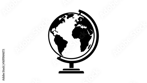 Globe icon with transparent background