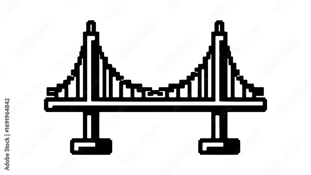 Obraz premium Golden Gate Bridge outline with transparent background