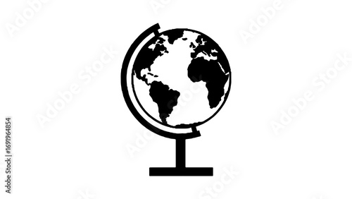 Globe icon with transparent background