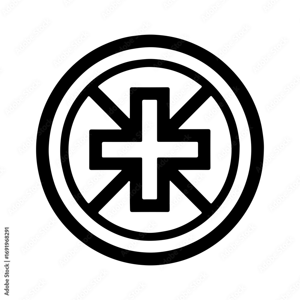 Fototapeta premium Medical cross symbol with transparent background