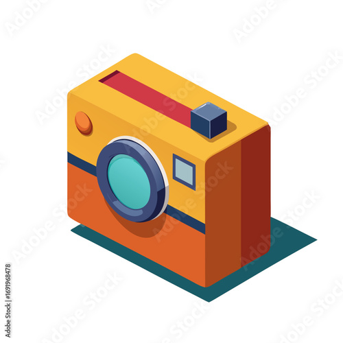 a vintage-style camera, no background vector file.