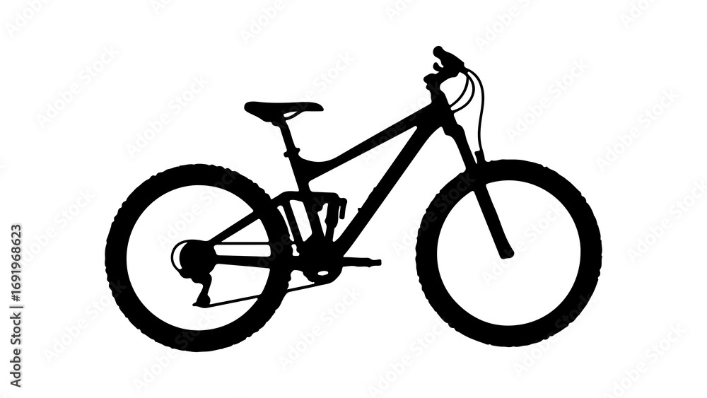 Fototapeta premium Mountain bike silhouette with transparent background