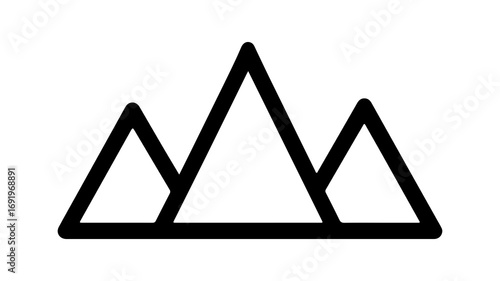 Mountain range outline with transparent background