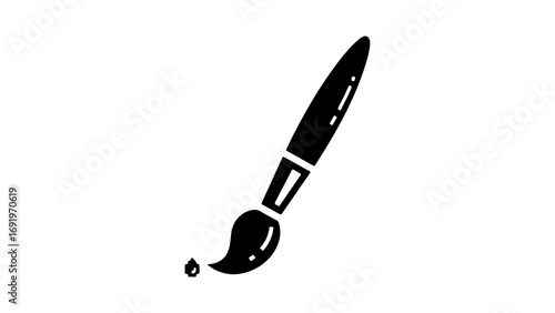 Paint brush icon with transparent background