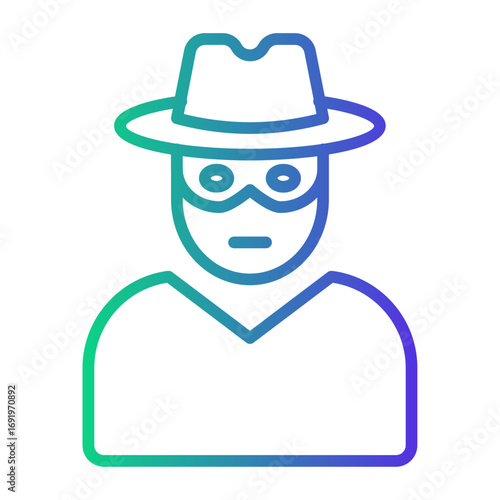criminal Line Gradient Icon
