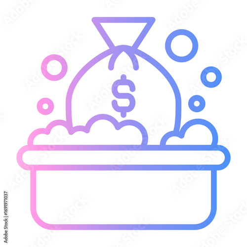money laundering Line Gradient Icon