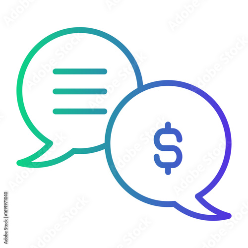 money talk Line Gradient Icon