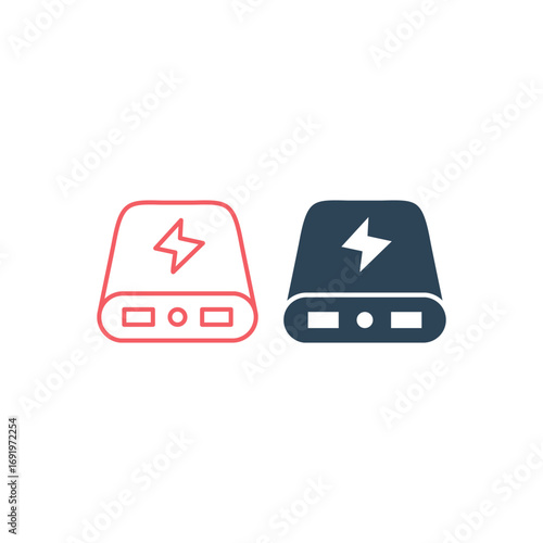 Power bank vector illustration icons set
