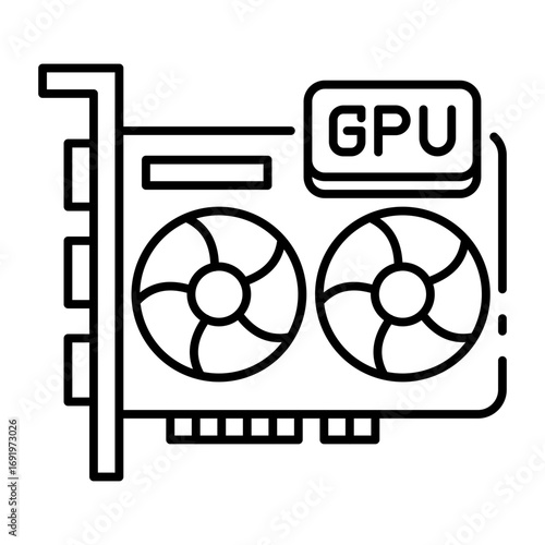 This Graphic card icon is suitable for Computer Component.