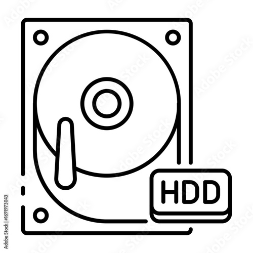 This HDD icon is suitable for Computer Component.