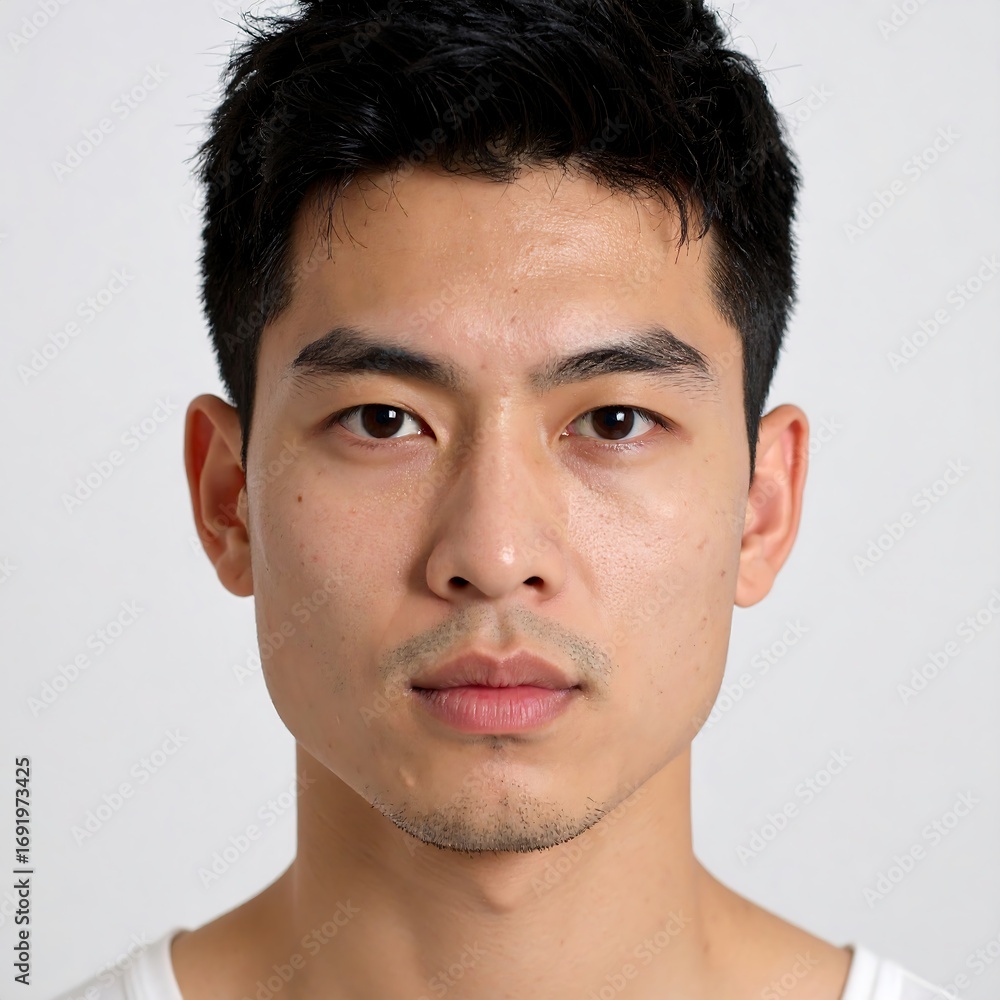 Obraz premium Man's neutral facial expression