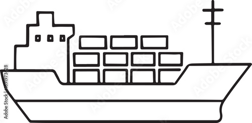 Ocean Freight Carrier Ship icon Vector Illustration