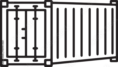 Shipping Container outline Vector Illustration