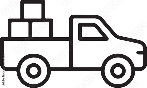 Small Pickup Truck icon Vector Illustration