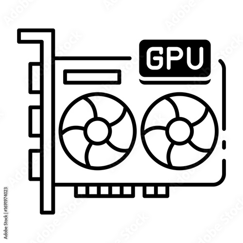This Graphic card icon is suitable for Computer Component.