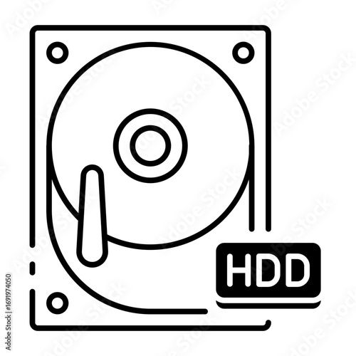 This HDD icon is suitable for Computer Component.