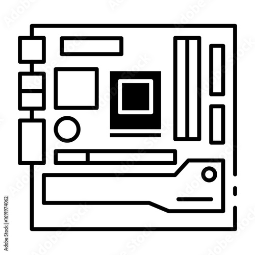This Motherboard icon is suitable for Computer Component.