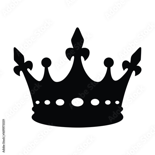 Download high quality black crown vector illustration royal king queen prince princess tiara icon