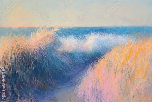 At the cusp of a sandy dune, painters capture the dance of shifting grains, reflecting on resilience and change through pastel layers.