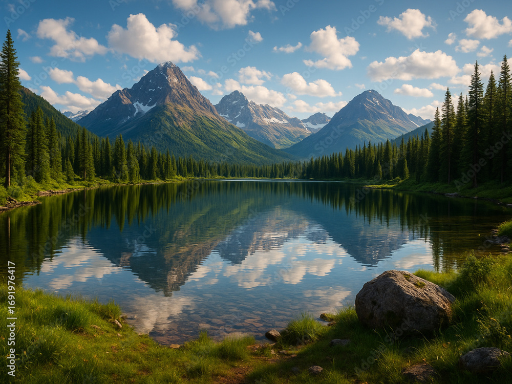 Fototapeta premium lake and mountains