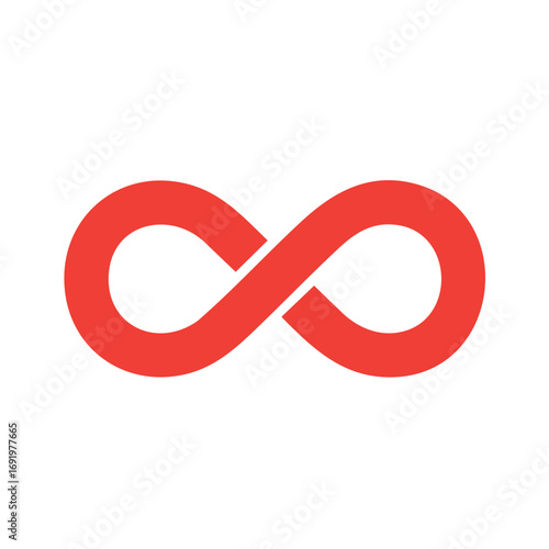 Minimalist red infinity sign vector illustration