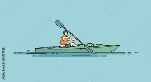 Kayaker Paddling