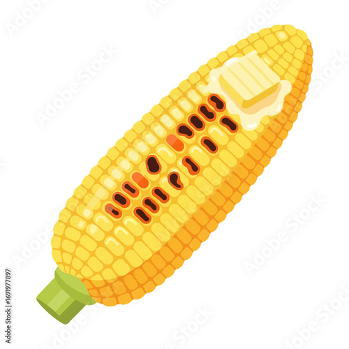 Grilled corn on the cob with charred kernels, a rustic and delicious side dish for a Thanksgiving harvest feast.