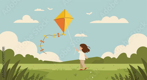 Girl flying kite (1)