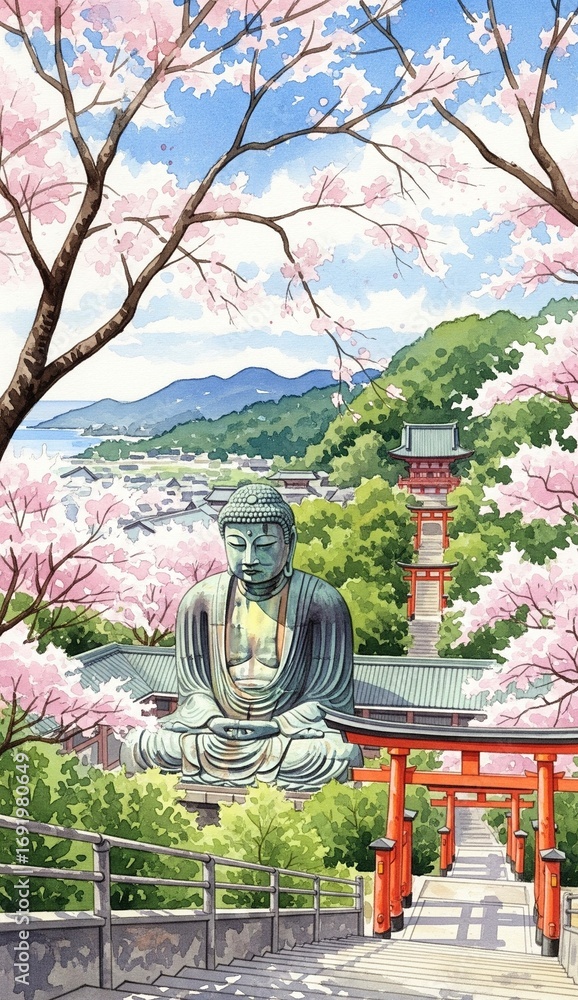 Obraz premium japanese garden in spring
