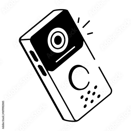 A doodle style icon showing a smart intercom
