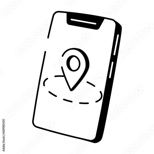 A doodle style icon showing geofencing

