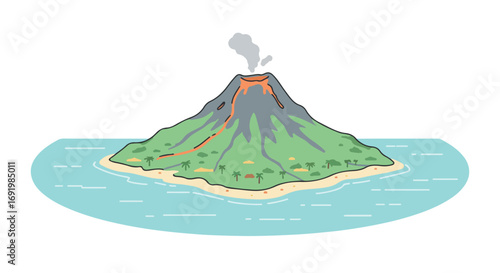 Island with volcano