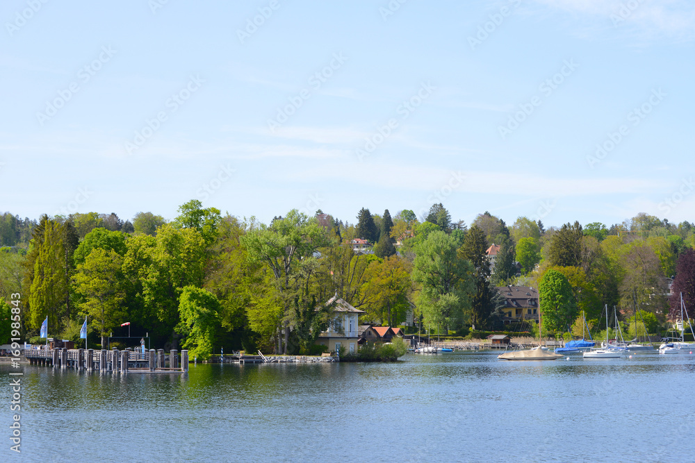 Fototapeta premium Starnberger See, Schiffsanleger, Tutzing