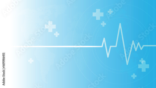 Heart pulse and heartbeat cardiogram. Healthcare, medical background. Vector.
