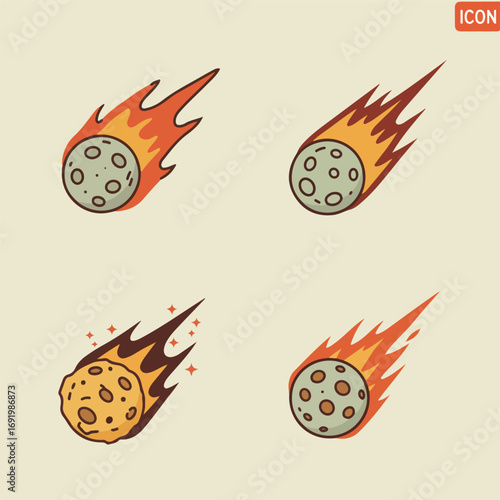Cartoon meteor icon