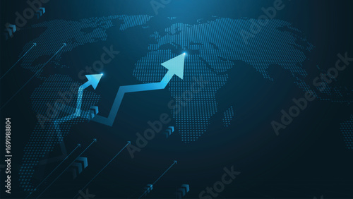 Blue Modern Finance Fintech Background. Abstract Business Tech Science Vector Design.