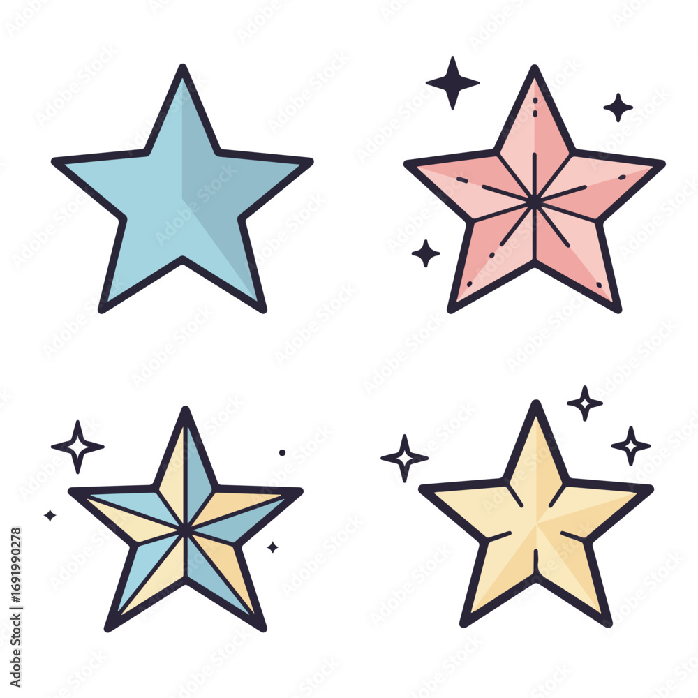 Fototapeta premium Star Icons Set