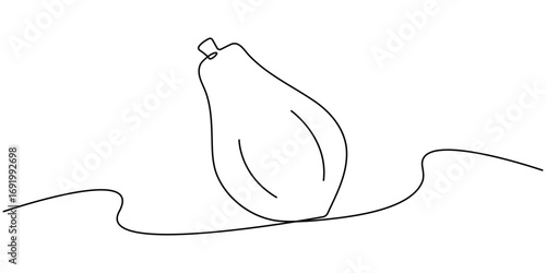 Continuous single one line drawing of fresh papaya exotic tropical fruit, Continuous one line drawing of sliced healthy organic papaya for orchard logo identity. 
