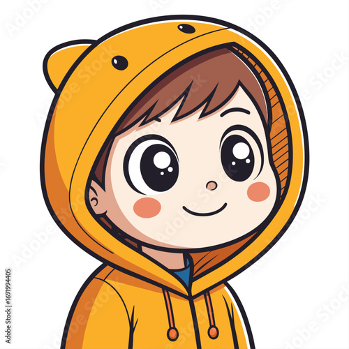 Featuring Create Bold Stroke Kawaii Teenager With Hoodie Stunning Premium Digital Asset