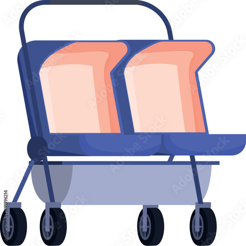 Modern double baby stroller ensuring a smooth ride for twins, combining practicality and style for parents