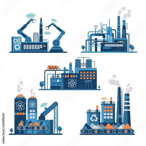 Modern industrial facilities showcasing technological advancements and sustainable manufacturing practices for efficient production