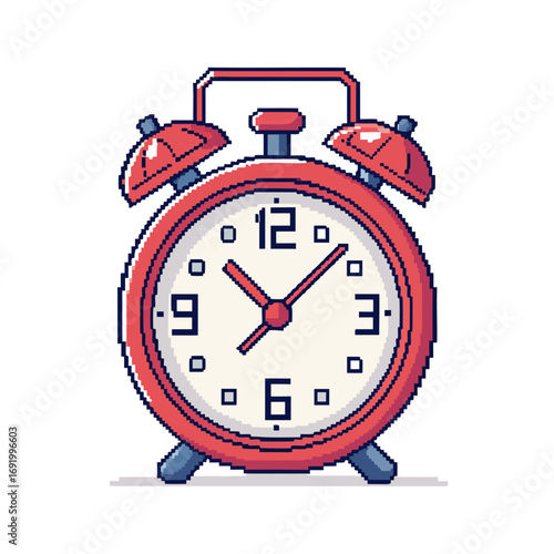 Dynamic Create Bold Stroke Pixel Clock Timer Back High-Quality Stock Image
