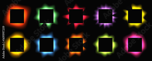 Set of square illuminate light frames
